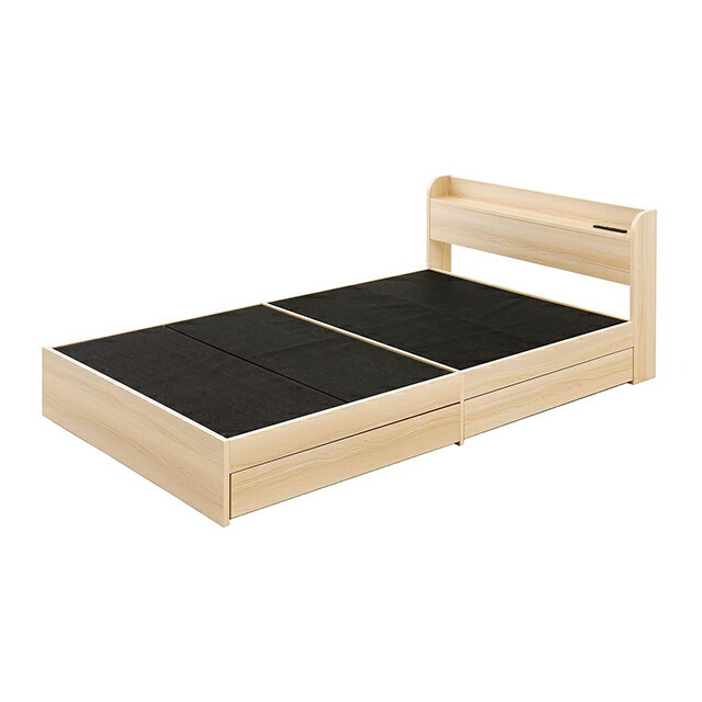 ベッド シングル ベッドフレーム コンセント付き USBポート付き 収納付き 引き出し付き ヘッドボード 木製ベッド 北欧 モダンデコ