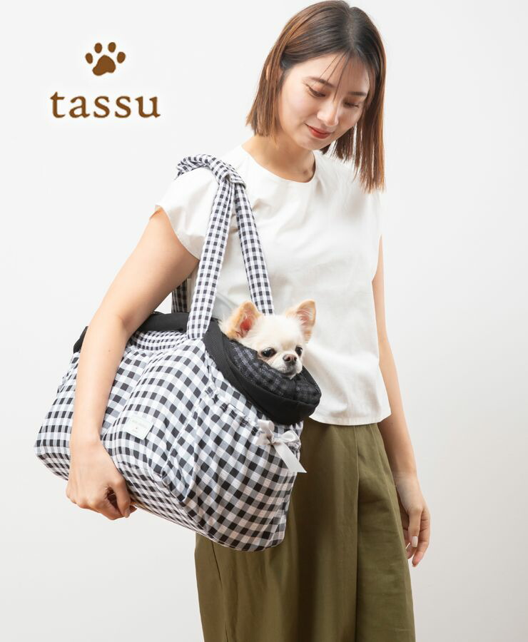 キャリーバッグ ギンガムチェック ペットキャリー tassu タッス