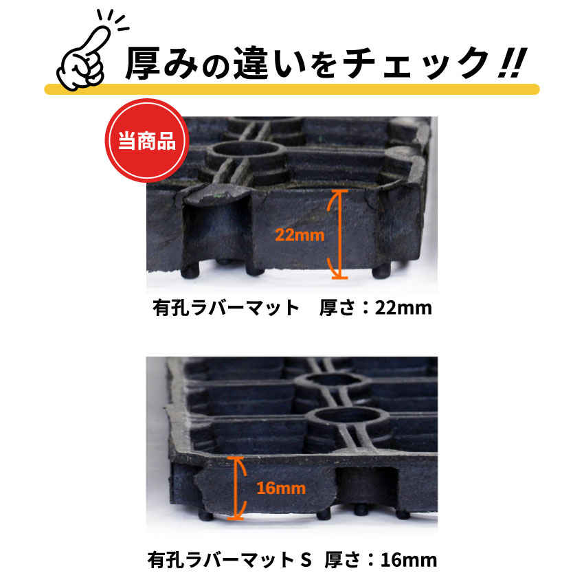有孔ラバーマット RM-1050 ゴムマット 約100cmx150cmx2.2cm 屋外 駐