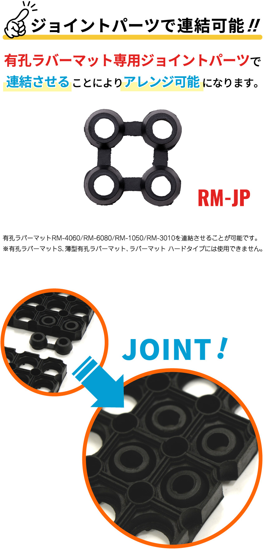 有孔ラバーマット RM-4060 5枚セット 穴あき ゴムマット 約