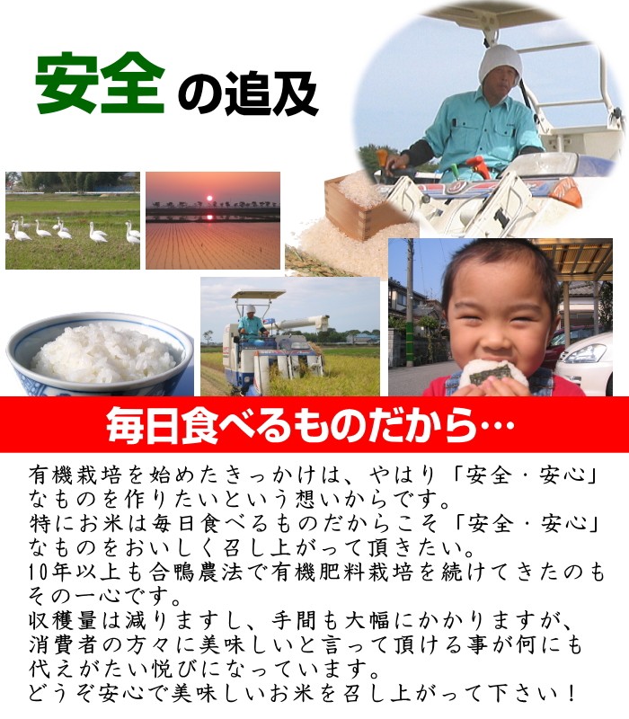 有機肥料100%使用 新潟県認証特別栽培米 新潟産コシヒカリ