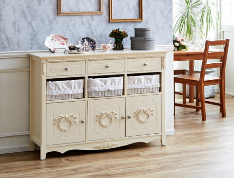 WHYTO クィーンアンホワイト ハッチシェルフ送料無料