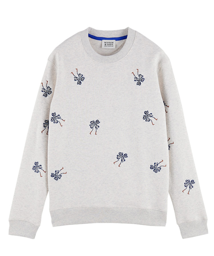 SCOTCHSODA スコッチソーダ メンズ スウェット Embroidered cotton-blend sweater グレー  282-53815 トップス 長袖 クルーネック 刺繍 送料無料 :sch201sw53815gy:メンズファッション STYLISE - 通販 -  Yahoo!ショッピング