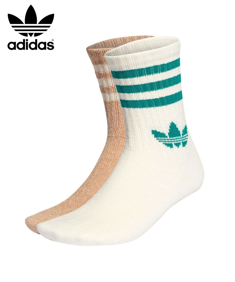 アディダス adidas コージーミッドカットクルーソックス 2足組 