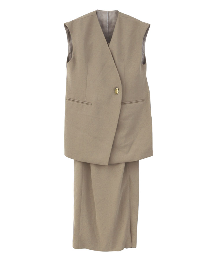 DONOBAN レディース ワンピース ドレス back sheer gilet setup dress 