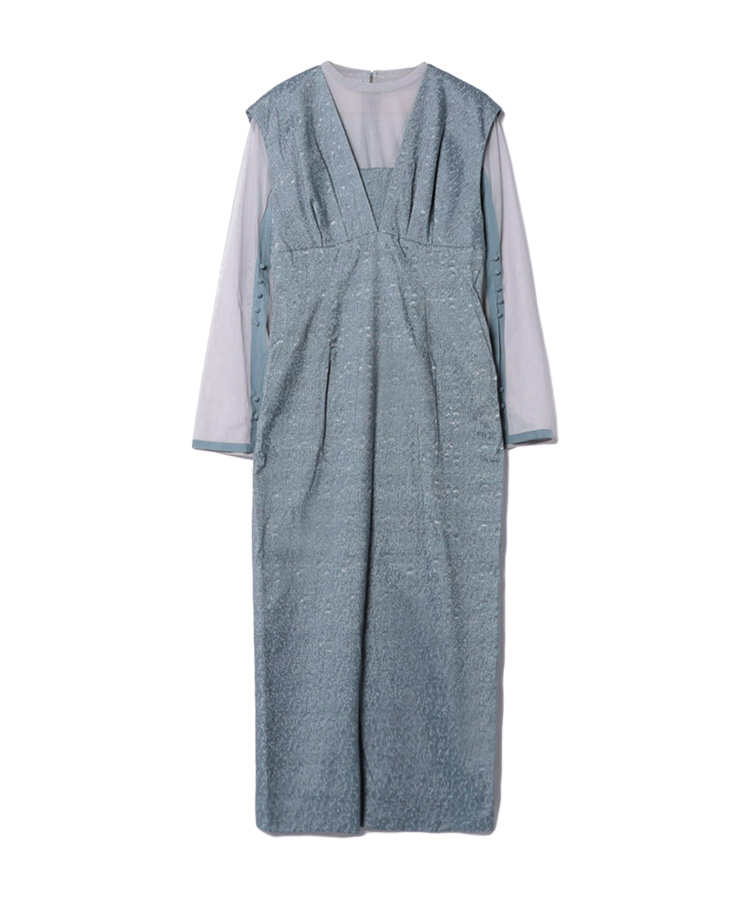 DONOBAN レディース ワンピース ドレス V line jacquard dress