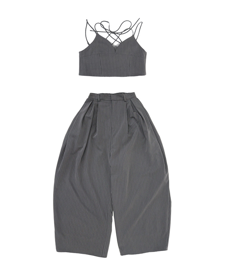 レディース パンツ ドレス ANDRESD アンドレスド pinstripe bustier 