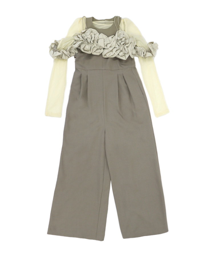 レディース ワンピース ドレス ANDRESD アンドレスド ruffled bustier pants dress ラッフルド ビスチェ パンツ ドレス シアー オールインワン シュシュ Donoban |  | 02