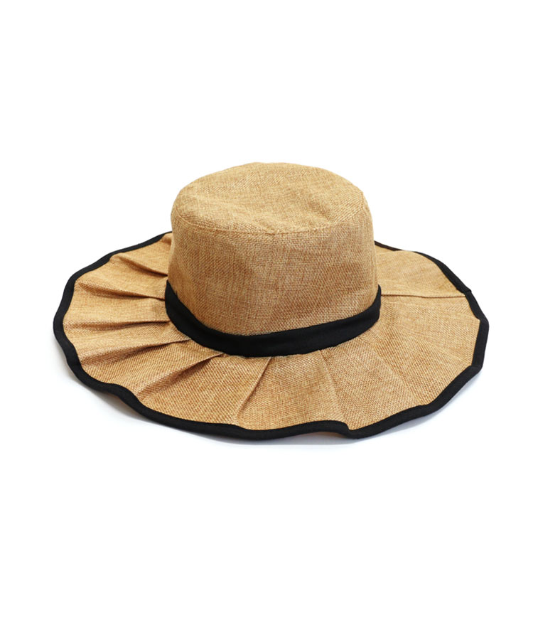 ポリジュートフ リルハット Donoban 帽子 レディース ハット バケットハット 麦わら帽子 つば広 日よけ UV対策 紫外線対策 抗菌 防臭 調節可能 フリルハット｜donoban｜02