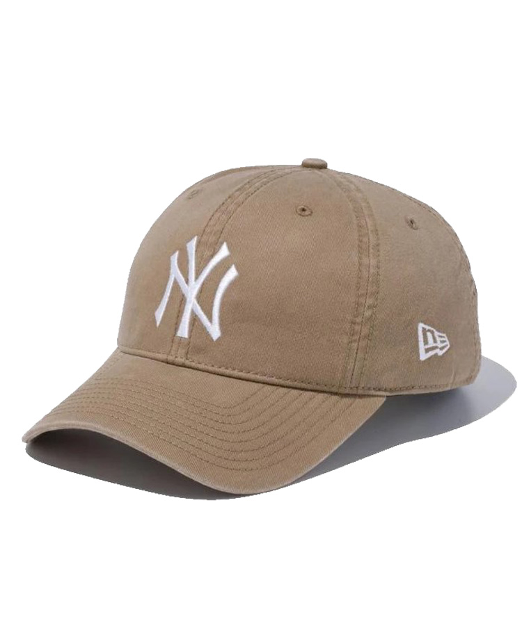 NEW ERA ニューエラ キャップ ベージュ レディース 9TWENTY クロスストラップ ウォッシュドコットン ニューヨーク・ヤンキース カーキ  MLB メンズ レディース