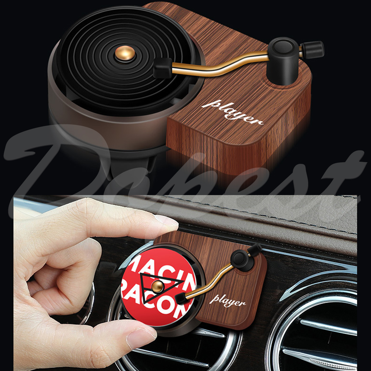 ディフューザー 車用芳香剤 レコード ターンテーブル 回る | Dopest | 02