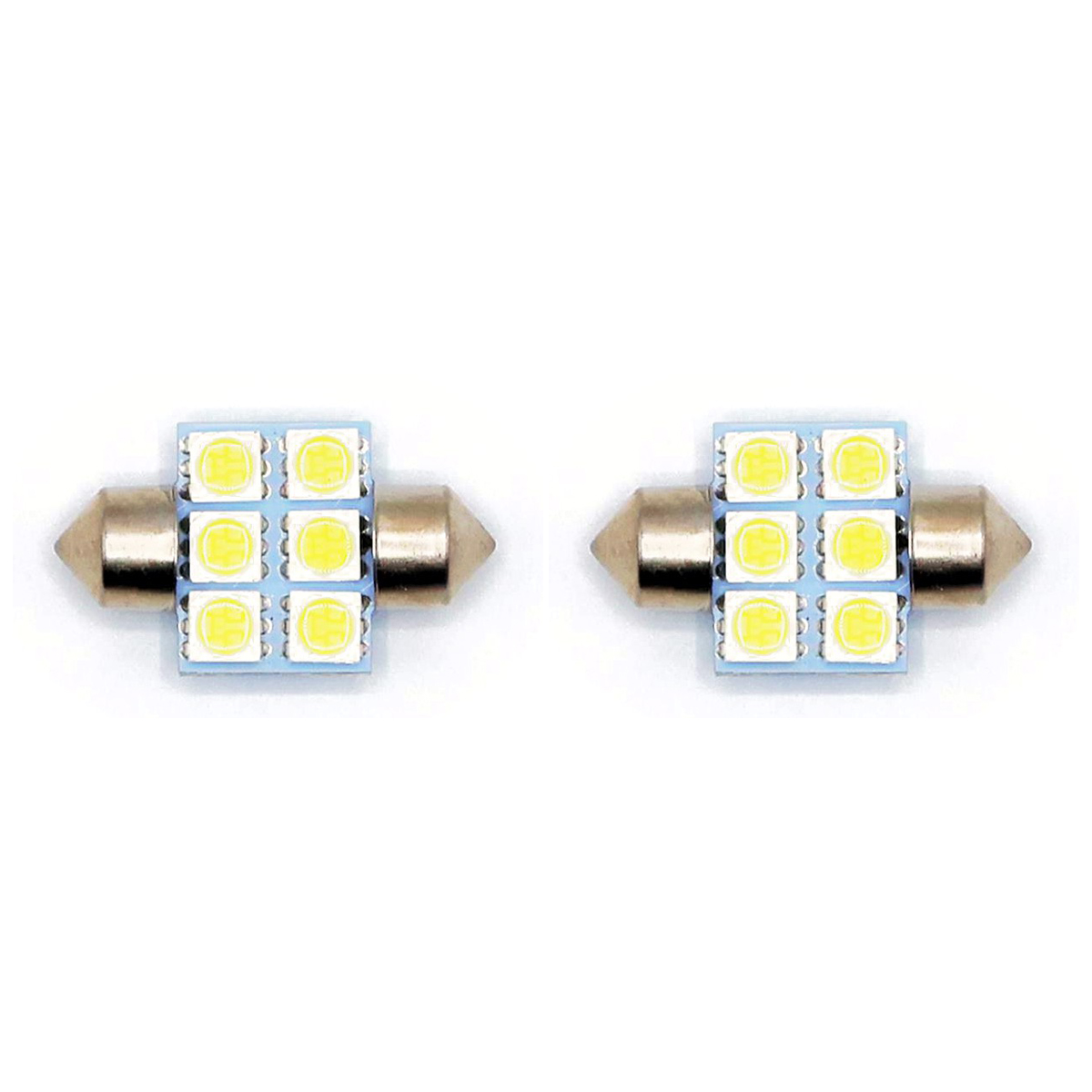 LEDバルブ T10 31mm 6連 純白色/電球色 ルームランプ ラゲッジ 2個｜Dopest 2nd LED