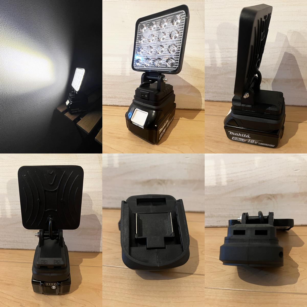 高輝度 LED 作業灯 マキタ バッテリー ワーク ライト 投光器 18V 互換