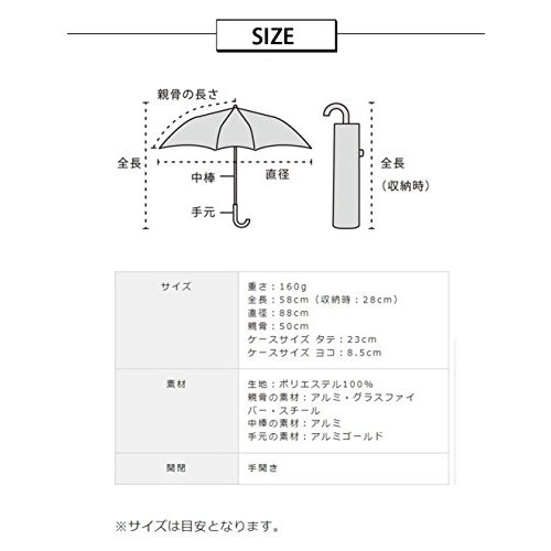 Wpc. 雨傘折りたたみ傘 50cm レディース 傘袋付き フラワー