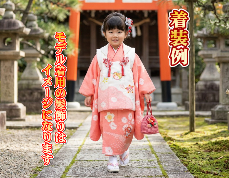 京美 七五三 着物 3歳 絹100％ 正絹 女の子被布セット 京都花ひめ