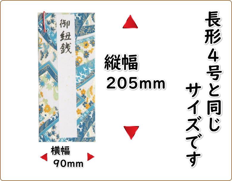 お宮参り小物 紐銭 ひもせん 祝儀袋 友禅和紙使用 青色と赤色からお