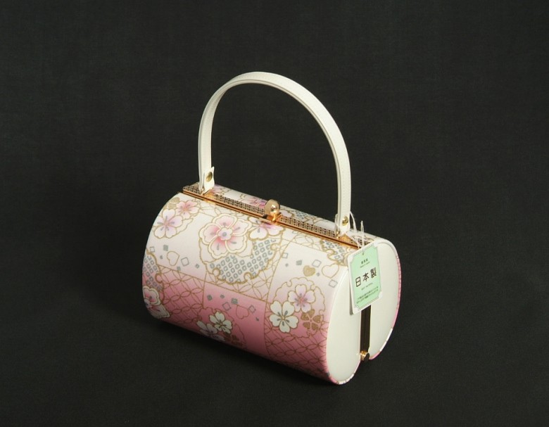 草履バッグセット 振袖 訪問着 ピンク白ぼかし 雪輪 桜柄 一枚芯