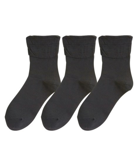 靴下(ソックス) (23-25cm) シンプル はきやすい 足口 ゆったり 日本製 ソックス 3足組...