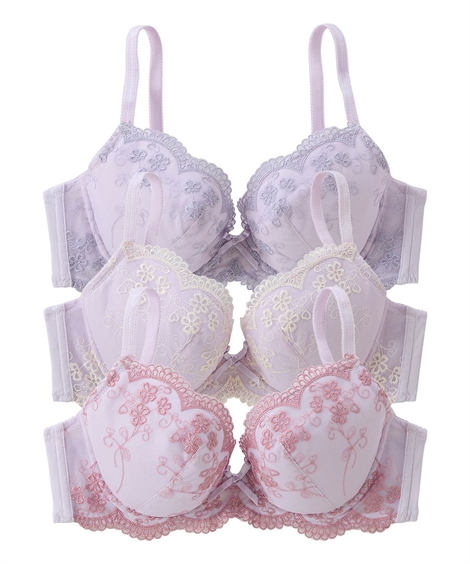 ダイアナ　ピンク レース　3/4カップブラジャー E80 ニッセン ブラ＆ショーツ セット (G100/4L-J95/3L) 大きいサイズ