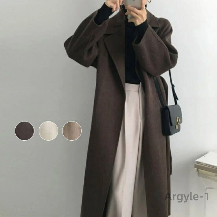 ベージュ セミロング丈 通勤 おしゃれ ロングコート レディース レトロ 