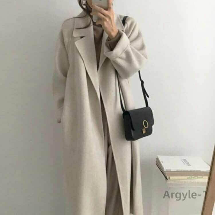 ベージュ セミロング丈 通勤 おしゃれ ロングコート レディース レトロ 