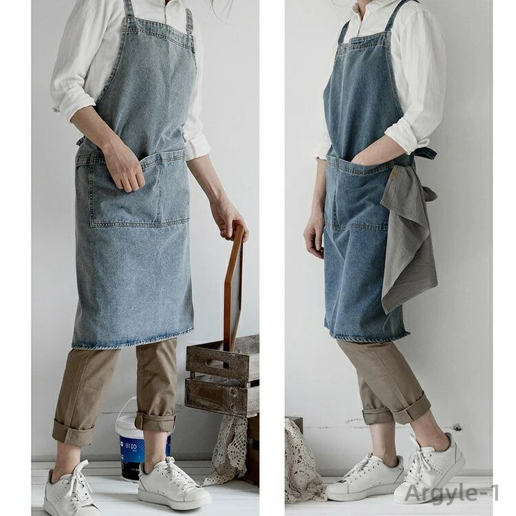 レディース カフェエプロン ワンピース かわい...の詳細画像1