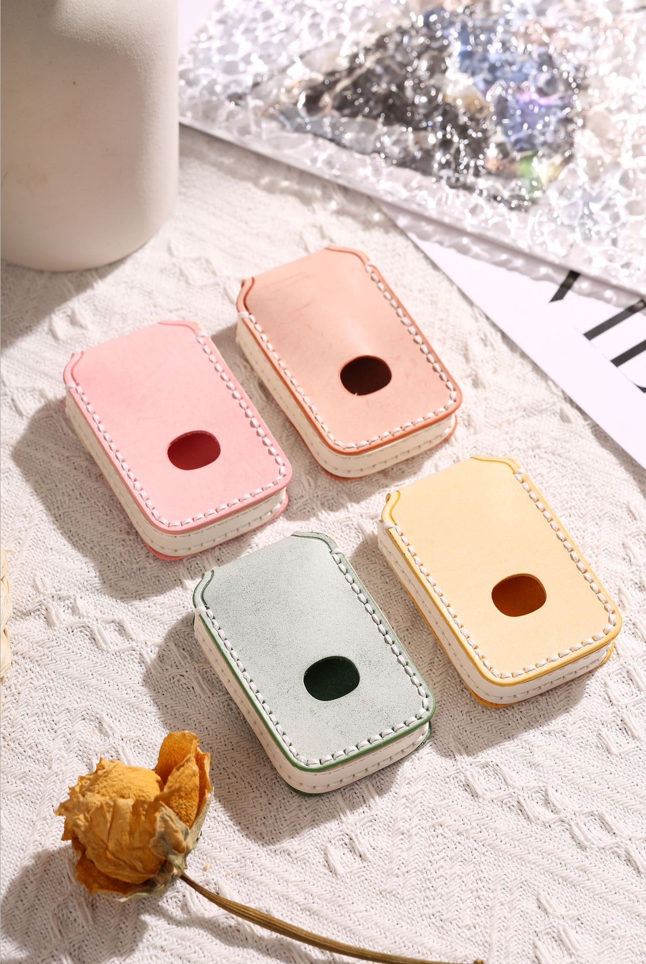 スマートキーケース マツダ ストラップ くすみカラー 本革 牛革