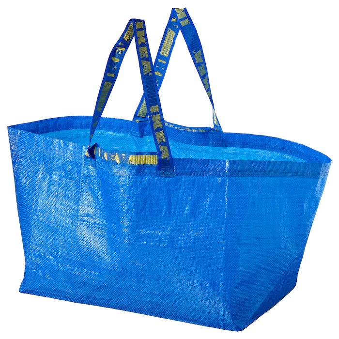 IKEA ikea イケア FRAKTA フラクタ キャリーバッグ L ブルー 55x37x35 71L ショッピングバッグ エコバッグ  ランドリーバッグ