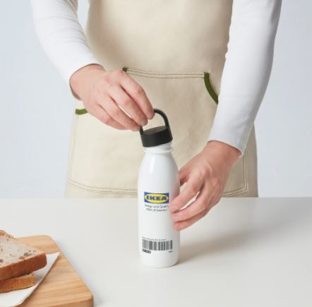 IKEA エフテルトレーダ 水筒 ホワイト ボトル タンブラー 保温 持ち運び 使いやすい コンパクト 飲みやすい シンプル スクリューキャップ