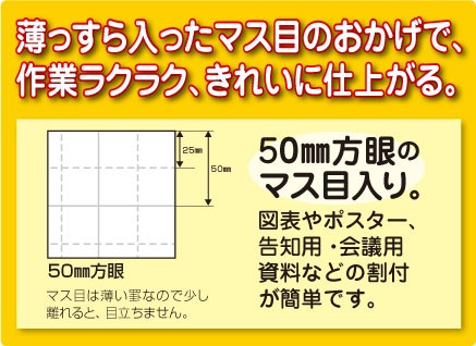 海外輸入 クラウン マス目模造紙 ロール１０ｍ巻 白