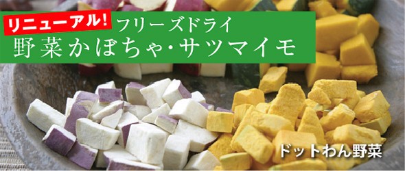 ドットわんフリーズドライ野菜 かぼちゃ・サツマイモ（10g入り）