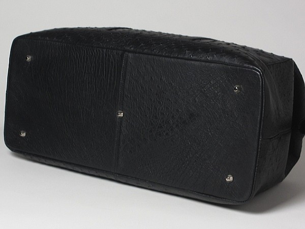 【極美品】オーストリッチ　大容量ボストンバッグ 極美品 大型【オーストリッチ本革】ボストンバッグ ゴールド金具