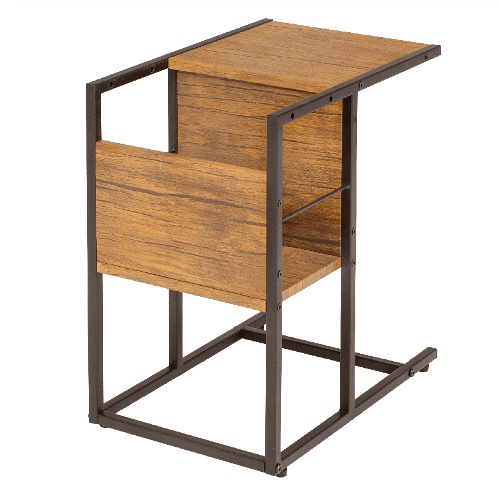 サイドテーブル 収納付き ミニ テーブル 木製 ソファサイドテーブル 白 おしゃれ コの字 サイドラック コーヒーテーブル ソファテーブル｜double-oo｜02