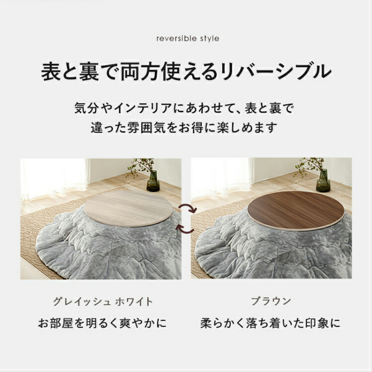 80cm こたつ天板のみ 円形 丸型 リバーシブル 買い替え 交換用 コタツ