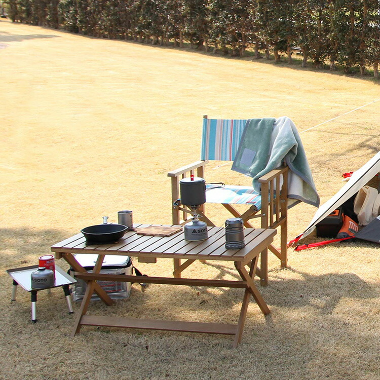 ガーデンテーブル 90cm ロータイプ おしゃれ 木製 折りたたみ 屋外