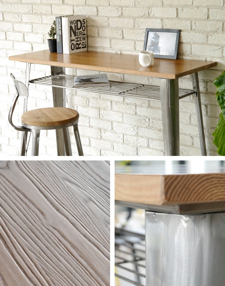 カウンターテーブル ハイテーブル おしゃれ ハイカウンター 棚付き