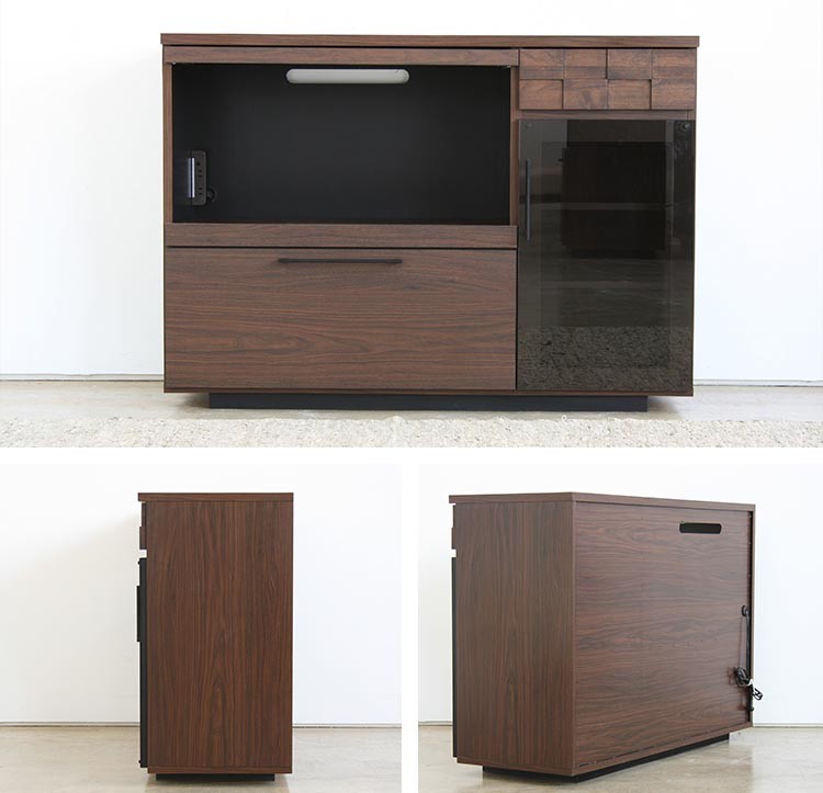 キッチンカウンター 幅120cm 完成品 日本製 間仕切り 背面化粧