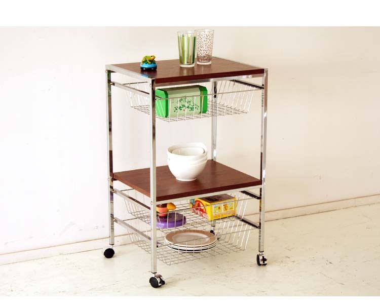 爆買 キッチンワゴン カゴ付き 収納 キャスター付き ワゴン 天板付き