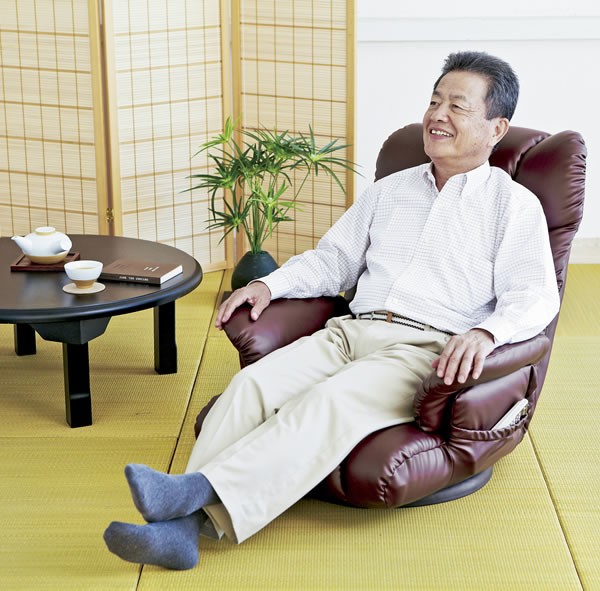 座椅子 ハイバック 肘掛付き 座いす 1人掛け リクライニング チェア