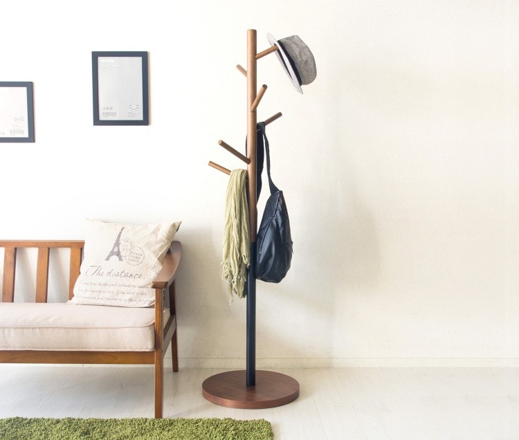 ポールハンガー ハンガーラック 木製 玄関 コート掛け 洋服掛け