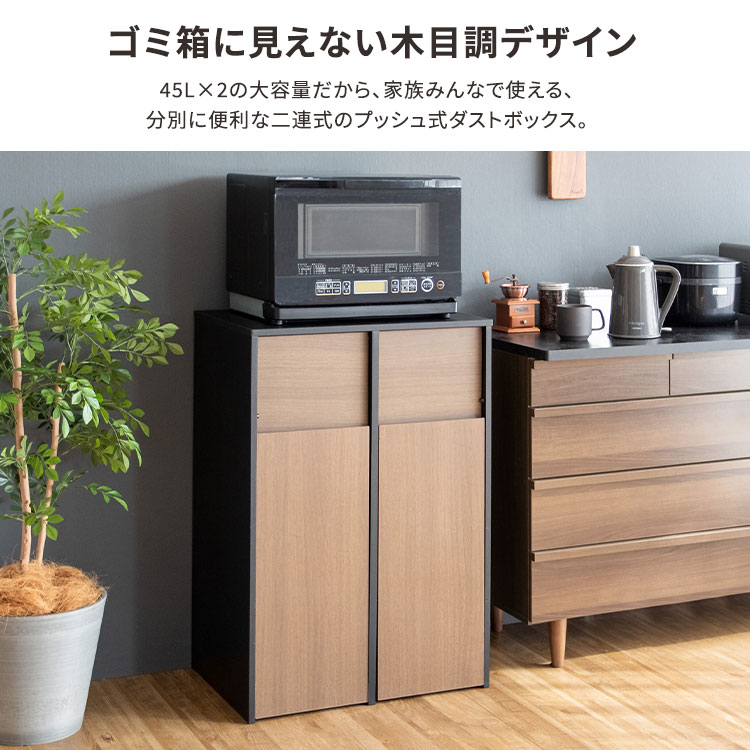 ゴミ箱 45リットル 分別 45l キッチン ごみ箱 おしゃれ 北欧 白