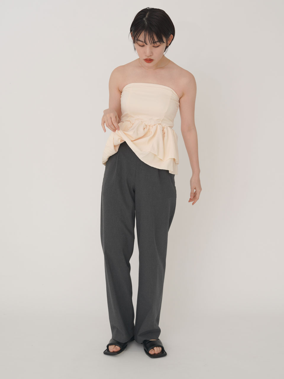 SALE エギュゼ iGUISER トップス 24春夏 balloon bustier バルーンビスチェ ブラウス チューブトップ ミドル丈 ig-004 SALE エギュゼ iGUISER トップス 24春夏 balloon bustier