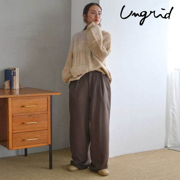 SALE アングリッド ungrid 23秋冬 ウール混ルーズタックパンツ 