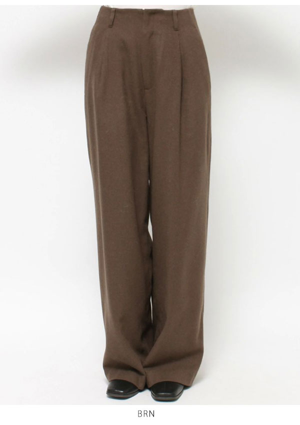 SALE アングリッド ungrid 23秋冬 ウール混ルーズタックパンツ