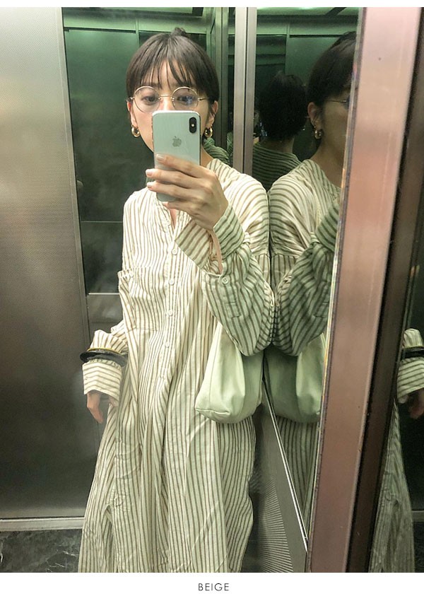 Todayful トゥデイフル 19秋冬 Stripe Shirts Dress ストライプシャツドレス レディース ワンピース ドレス シャツワンピ ストライプ 柄 スリット 長袖 バッグ ワンピースのダブルハート 通販 Yahoo ショッピング
