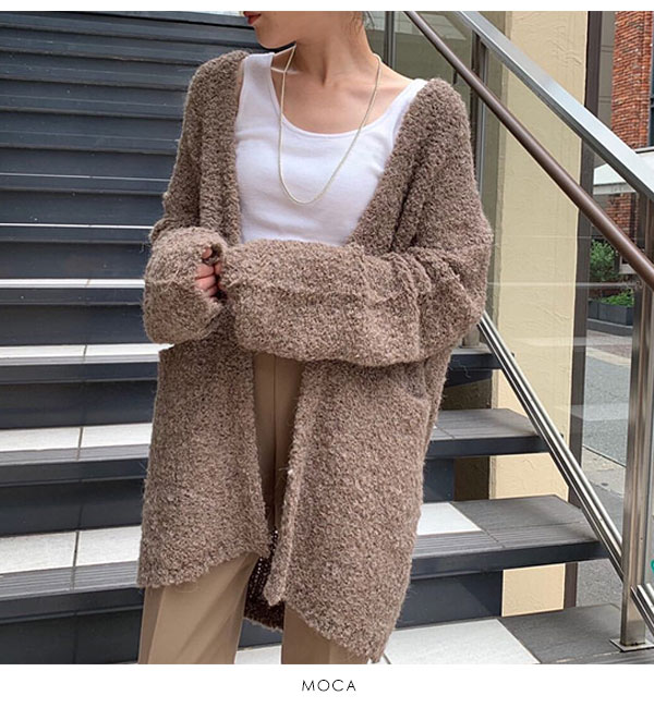 SALE TODAYFUL トゥデイフル 19秋冬. Boucle Knit Cardigan ブークレニットカーディガン レディース カーディガン  アウター ゆったり 軽量 羽織り ブークレ