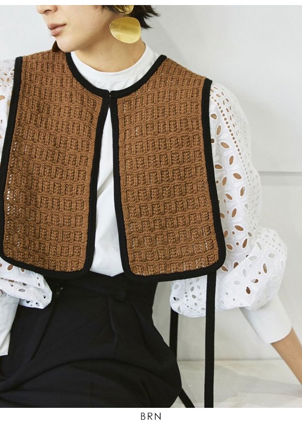 todayful Cordyarn Piping Vest ブラウン : 完成品 3960円引き