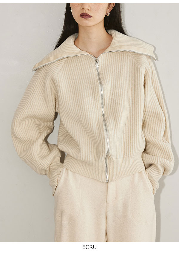 TODAYFUL Washedwool Zip Knit-