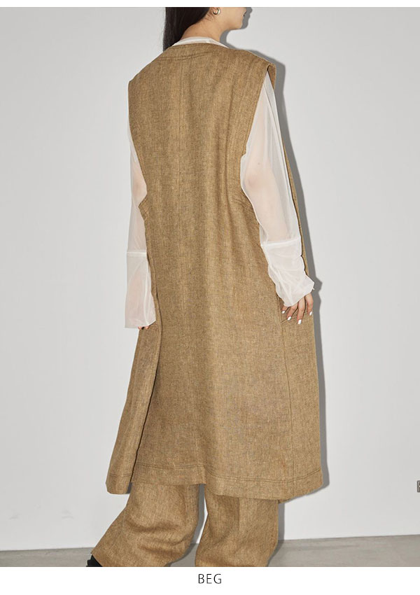 SALE TODAYFUL 2023spring.summer トゥデイフル Asymmetry Linen Vest アシンメトリーリネンベスト  レディース トップス ノースリーブ 12310701 12310103