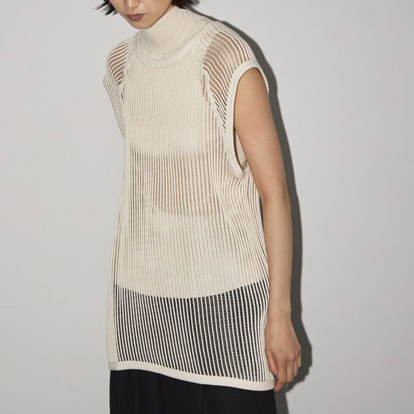 SALE TODAYFUL 2023spring.summer トゥデイフル Backopen Mesh Tops バックオープンメッシュトップス  ノースリーブ ミドル丈 12310606